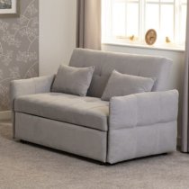 Canton Fabric Sofa Bed In Silver Grey