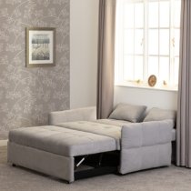 Canton Fabric Sofa Bed In Silver Grey