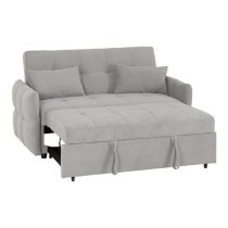 Canton Fabric Sofa Bed In Silver Grey