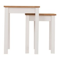 Pavia Nest Of 2 Tables In White And Natural Wax