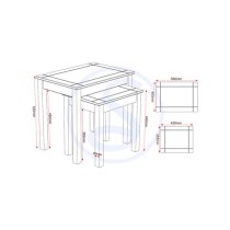 Pavia Nest Of 2 Tables In White And Natural Wax