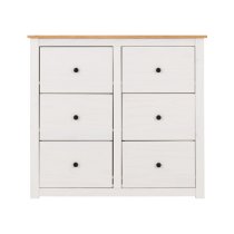 Pavia Chest Of 6 Drawers In White And Natural Wax