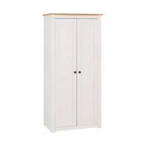 Pavia Wardrobe With 2 Doors In White And Natural Wax