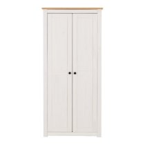 Pavia Wardrobe With 2 Doors In White And Natural Wax