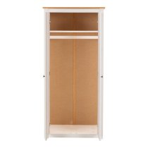 Pavia Wardrobe With 2 Doors In White And Natural Wax