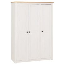 Pavia Wardrobe With 3 Doors In White And Natural Wax