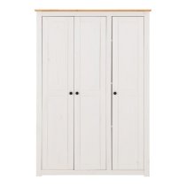 Pavia Wardrobe With 3 Doors In White And Natural Wax