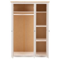 Pavia Wardrobe With 3 Doors In White And Natural Wax