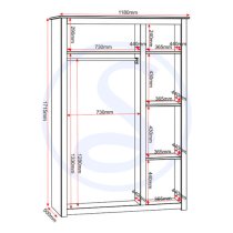 Pavia Wardrobe With 3 Doors In White And Natural Wax