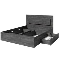 Terni Wooden Divan King Size Bed In Wellington Oak With LED