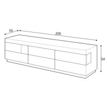 Sioux Wooden TV Stand With 6 Drawers In Matera And Wotan Oak