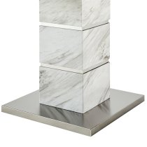 Parini High Gloss Lamp Table Square In Magnesia Marble Effect