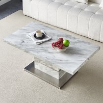 Parini High Gloss Coffee Table In Magnesia Marble Effect