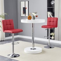 Havana White High Gloss Bar Table With 2 Coco Bordeaux Stools