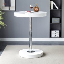 Havana White High Gloss Bar Table With 2 Coco Bordeaux Stools