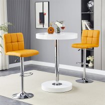 Havana White Gloss Bar Table With 2 Coco Curry Stools