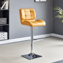 Havana White Gloss Bar Table With 4 Candid Curry Stools