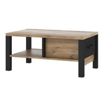 Oaxaca Wooden Coffee Table With 1 Drawer In Appenzeller Oak