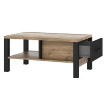 Oaxaca Wooden Coffee Table With 1 Drawer In Appenzeller Oak