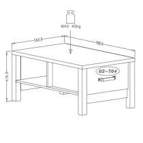 Oaxaca Wooden Coffee Table With 1 Drawer In Appenzeller Oak