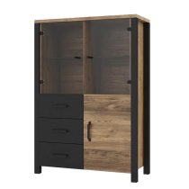 Oaxaca Display Cabinet 3 Doors In Appenzeller Oak With LED