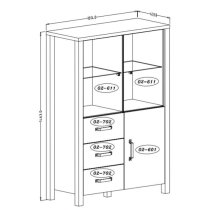 Oaxaca Display Cabinet 3 Doors In Appenzeller Oak With LED