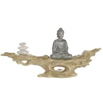 Ocala Polyresin Buddha Tree Stem Pack Sculpture In Grey