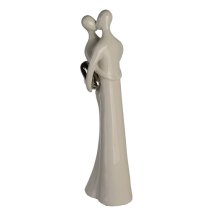 Moline Ceramics The Kiss Sculpture In White And Silver