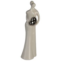 Moline Ceramics The Kiss Sculpture In White And Silver