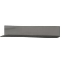 Herrin Wooden Wall Hung Shelf In Grey Glass