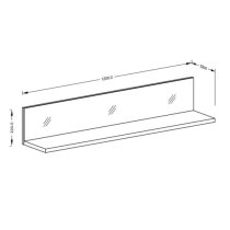 Herrin Wooden Wall Hung Shelf In Grey Glass