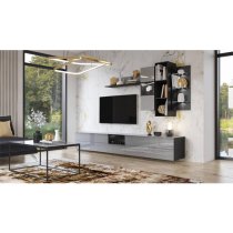 Herrin Glass Top Coffee Table In Grey With Black Metal Frame