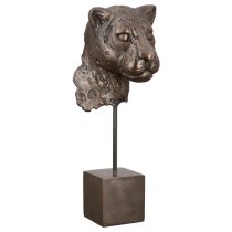 Ocala Polyresin Leopard Sculpture In Antique Bronze