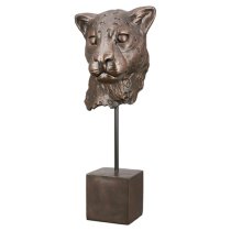 Ocala Polyresin Leopard Sculpture In Antique Bronze