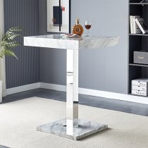 Topaz Magnesia Effect High Gloss Bar Table 2 Coco White Stools