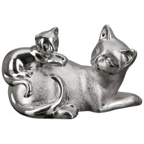 Ocala Polyresin Sculpture Cat 1 Sculpture In Silver