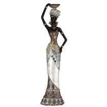 Ocala Polyresin Lady Nairobi Sculpture In Beige And Brown