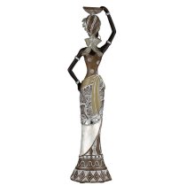 Ocala Polyresin Lady Nairobi Sculpture In Beige And Brown