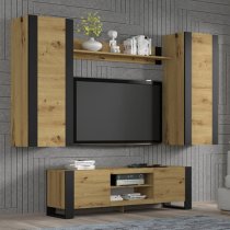 Macon Wooden Storage Cabinet Wall 1 Door In Artisan Oak