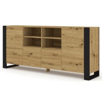 Macon Wooden Sideboard With 4 Doors In Artisan Oak