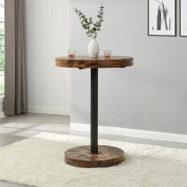 Havana Rustic Oak Wooden Bar Table With 2 Coco Grey Stools