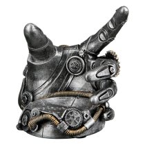 Ocala Polyresin Bottle Rack Steampunk Hand Sculpture In Silver