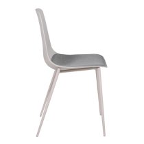 Naxos Metal Dining Chair In Stone Fabric Seat