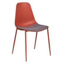 Naxos Rust Metal Dining Chairs With Fabric Seat In Pair