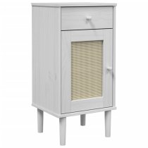 Celle Pinewood Bedside Cabinet Tall 1 Door 1 Drawer In White