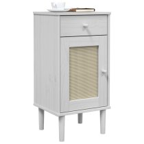 Celle Pinewood Bedside Cabinet Tall 1 Door 1 Drawer In White