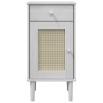 Celle Pinewood Bedside Cabinet Tall 1 Door 1 Drawer In White