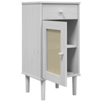 Celle Pinewood Bedside Cabinet Tall 1 Door 1 Drawer In White