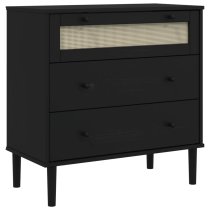 Celle Pinewood Chest Of 3 Drawers In Black