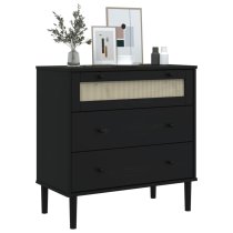 Celle Pinewood Chest Of 3 Drawers In Black